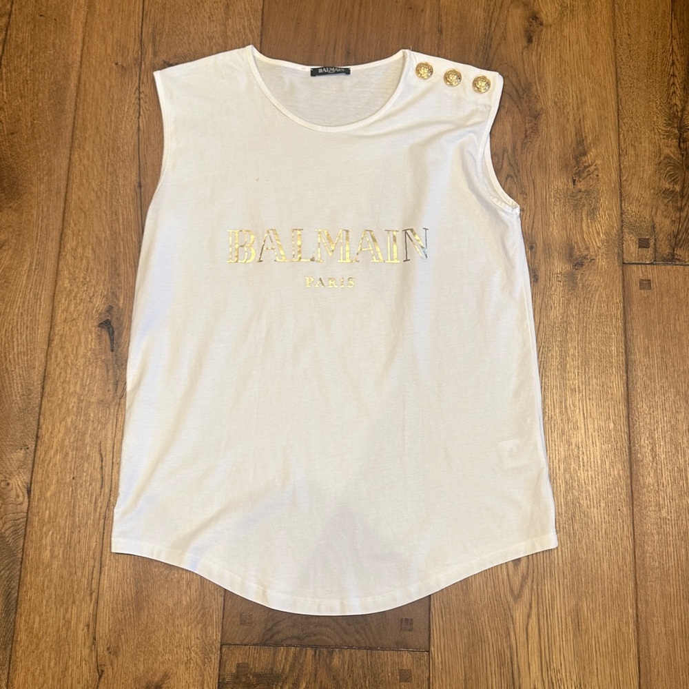 Balmain Ivory Top with Gold Detailing